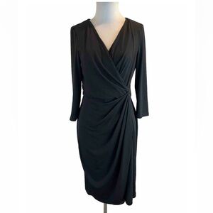 White House Black Market 3/4 Sleeve Faux Wrap Dress